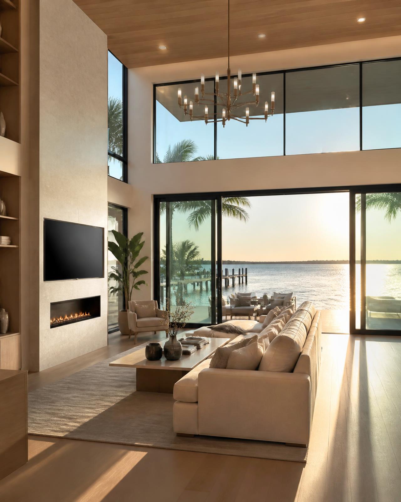 Light-filled coastal living room with ocean views